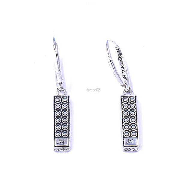 John Hardy JAI Kalahari Textured Leverback Sterling Silver Earrings 1-3/8" NIB - Picture 5 of 14